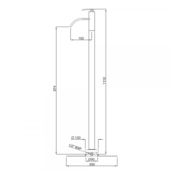 SIG-WHM-41027 Смеситель напольный однорычажный Artize Signac Матовый белый  - Вид №1