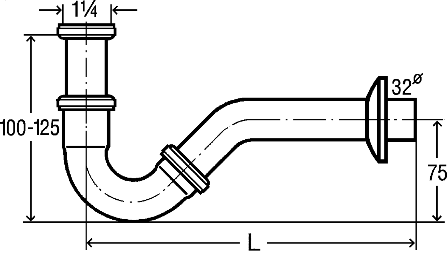 Канализационная арматура  Сифоны для умывальников и биде  Трапы для биде VIEGA 120 351 1) Модель 5535  - Вид №2