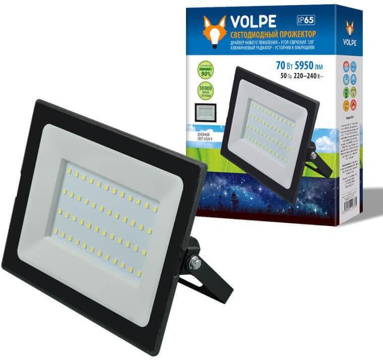ULF-Q513 70W/6500K IP65 220-240В Black Прожектор светодиодный UL-00004343 Volpe ULF-Q513