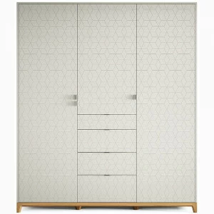 Шкаф трехстворчатый с ящиками светло-серый Case №2 THE IDEA  210393 Серый