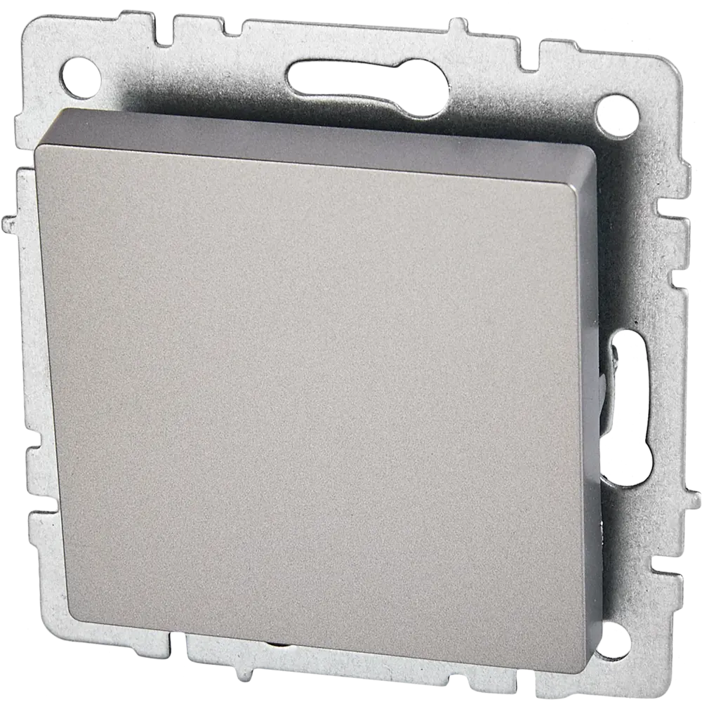 Выключатель IEK Brite самовозвратный одноклавишный стальной для скрытого монтажа 87761738