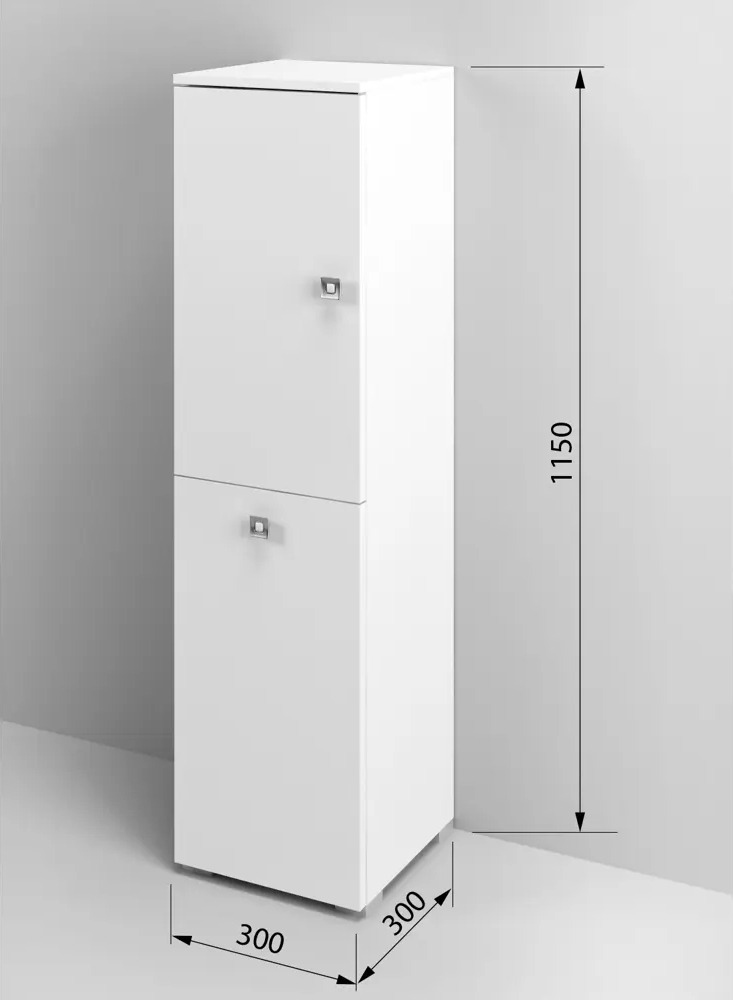 91617124 Шкаф для ванной Regent Style Виола 1д1корз левый напольный 30x115см цвет белый STLM-0992681
