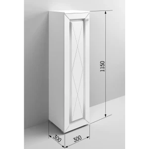 91617106 Шкаф для ванной Regent Style Винтаж левый напольный 30x115см цвет белый STLM-1541769