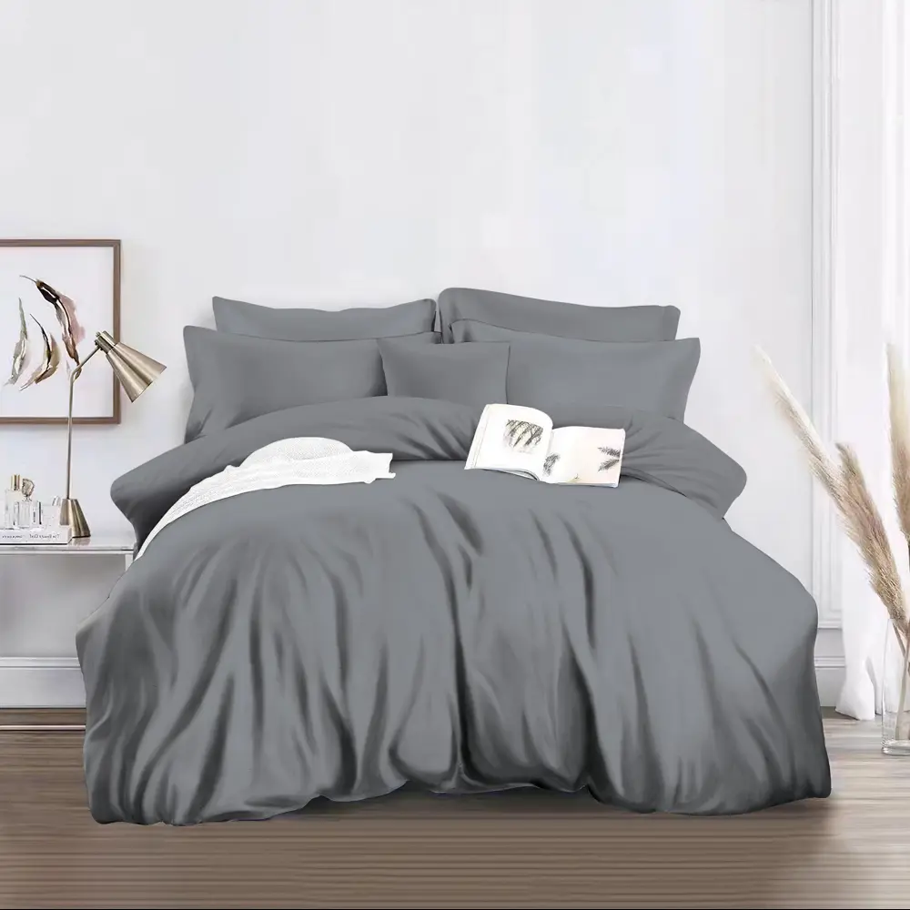 Santreyd Комплект постельного белья 419 - двуспальный полисатин темно-серый 89392431 STLM-1458879 - Вид №1