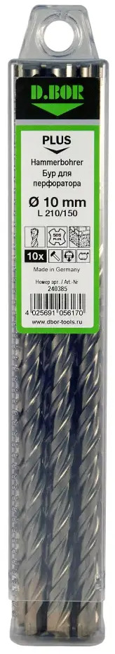 91249435 Бур по бетону D.Bor V 2-cutting 240395, 10x260 мм, 10 шт STLM-0848576