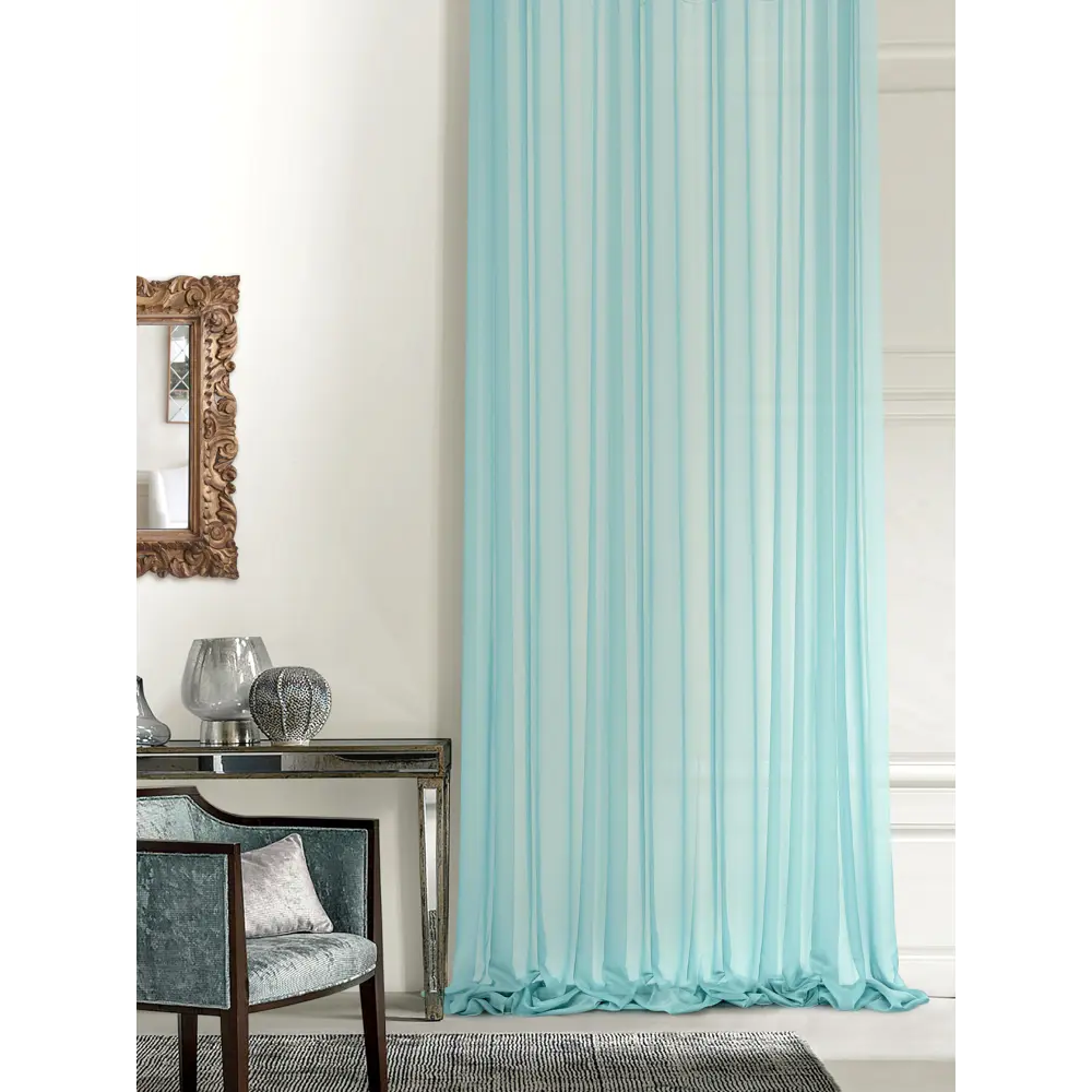 Тюль на ленте «Виола» 300x320 см цвет синий MIAMOZA STLM-2040808 - Вид №4