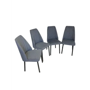 91731642 Кухонный стул Три бобра Чикаго 50x99x47 см велюр цвет серый STLM-1347607