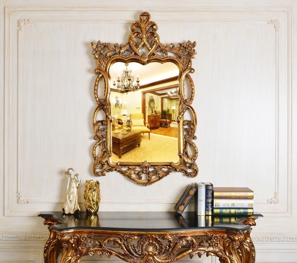 Зеркало настенное прямоугольное 123х76 см античное золото Floret Gold ART-ZERKALO ДИЗАЙНЕРСКИЕ 00-3884061 Зеркальный;золото  - Вид №2
