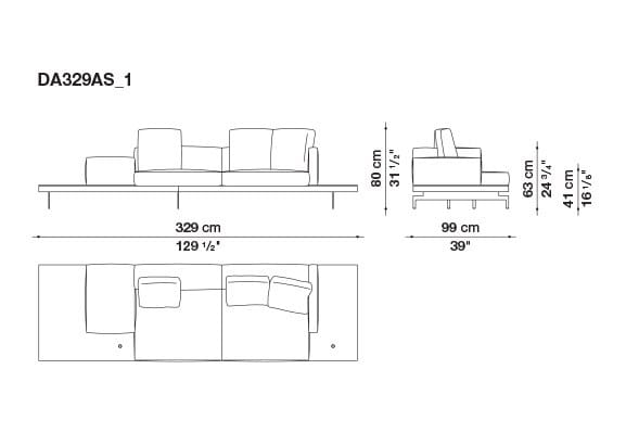 3-местный тканевый диван с полуостровом B&B Italia док ARCH-00061121 - Вид №130