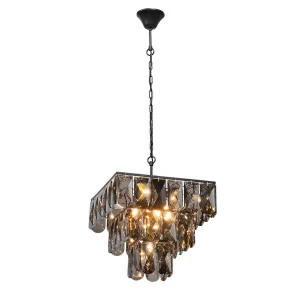 Подвесная люстра Vitaluce V5273-1/8+1 VITALUCE ДИЗАЙНЕРСКИЕ 328114 Черный;прозрачный;коричневый