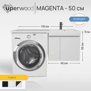 91685547 Тумба под стиральную машину Uperwood Magenta 50 см подвесная белая с дверцами STLM-1350265