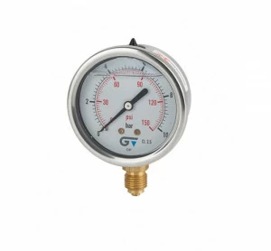 GENEBRE 3822 012 Манометр Ø 63 с глицерином, нижнее соединение, резьба BSP
