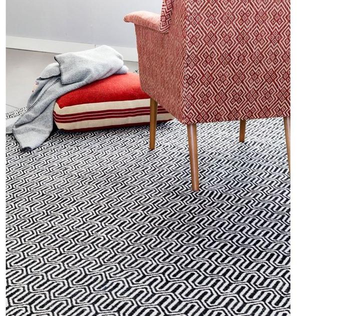 Gancedo Прямоугольный шерстяной коврик с геометрическими мотивами Dhurries sun-id-1442383 - Вид №6