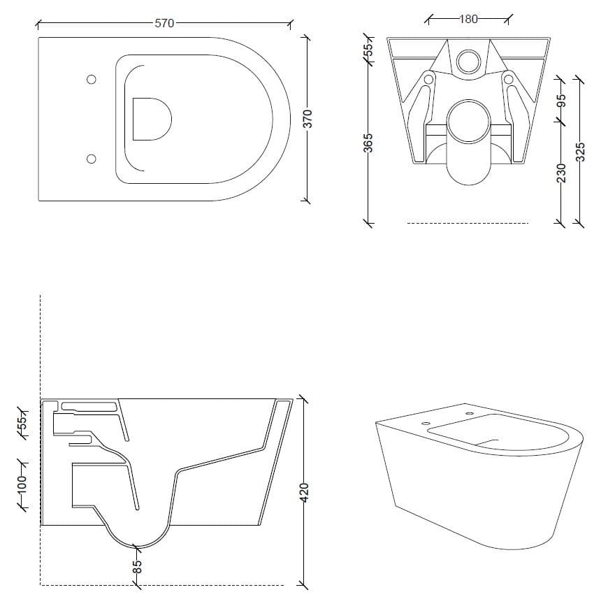 Керамический подвесной туалет Alice Ceramica HIDE ARCH-00135414 - Вид №6
