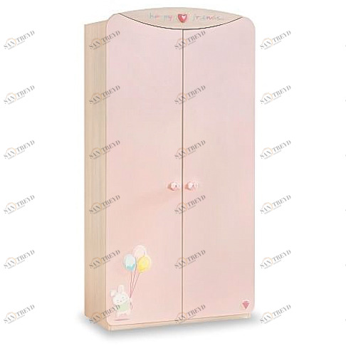 Шкаф детский двухдверный розовый Baby Girl CILEK BABY GIRL 00-3832144 Розовый Santreyd 