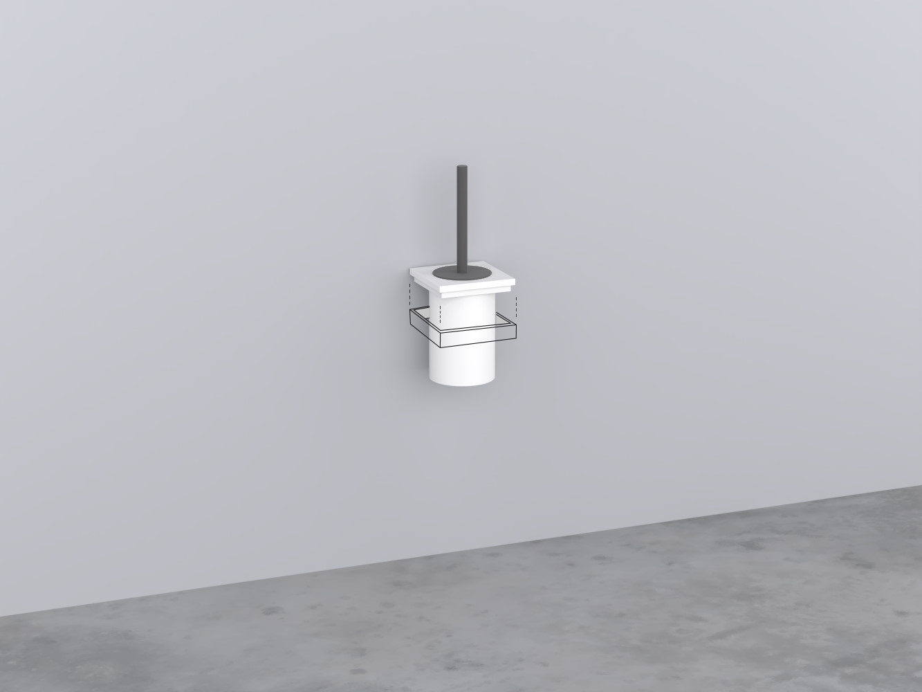 ACPS-CM Держатель для ершика LivingTec (стакан-подставка белая, рукоятка в отделке) cielo Аксессуары Ceramica Cielo