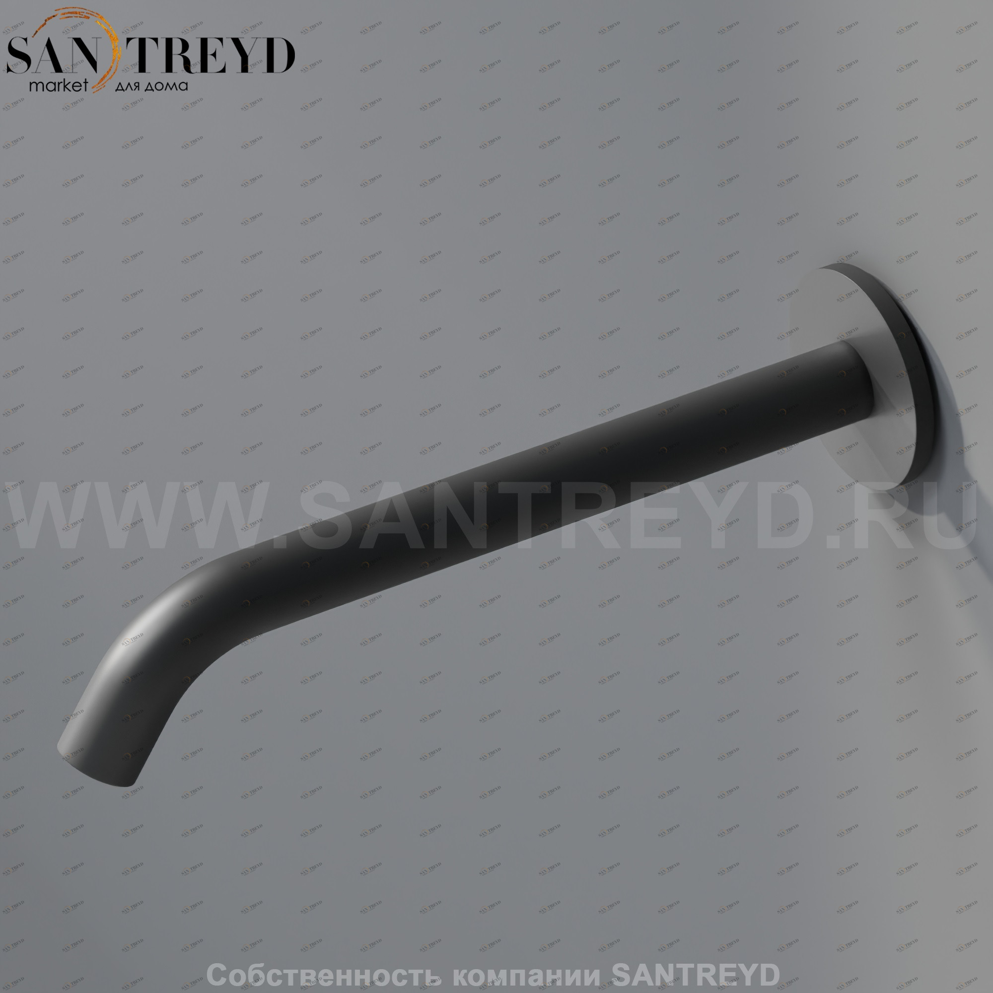 Настенный смеситель 25 см MET025E FEZ для раковины черный матовый Agape MET025RE