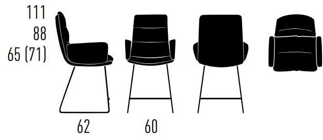 KFF Табурет кухонный на санках с подлокотниками Arva sun-id-1511762 - Вид №3