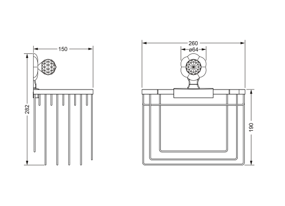 Держатель для гостевых полотенец JOERGER Florale Crystal 600.00.104.000-AA - Вид №1