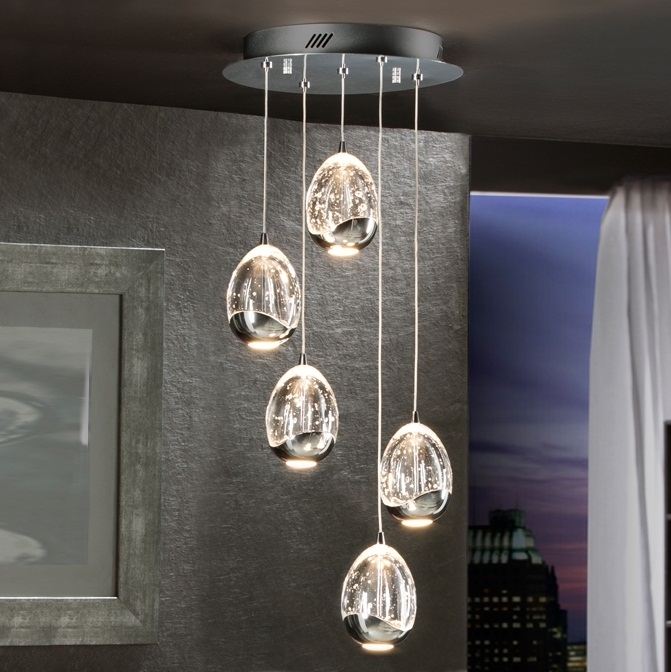 076847 Подвесной светильник LED 5L Ø30 хром Schuller Rocio 