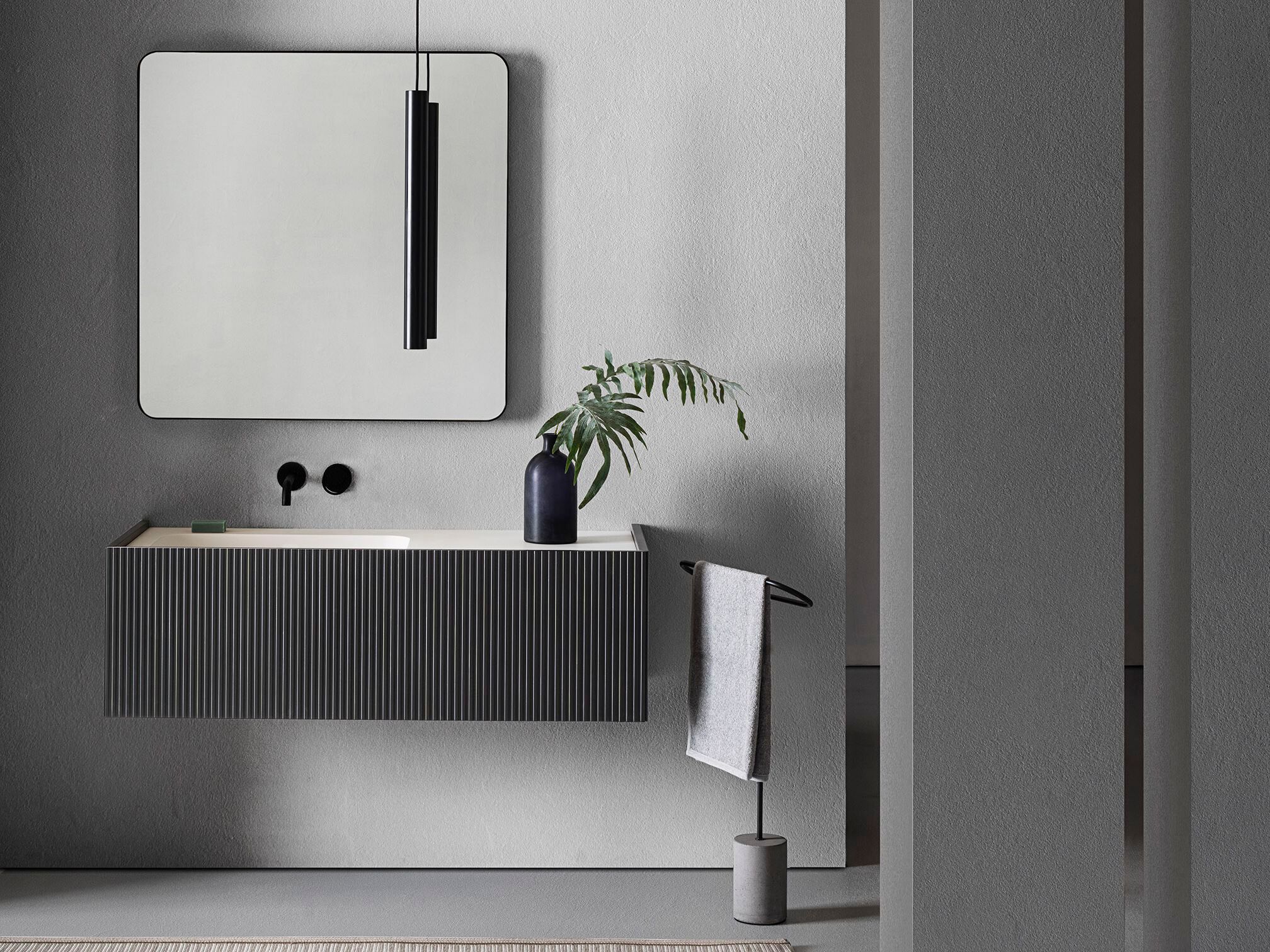 Состав ванной комнаты с раковиной, зеркалом и лампой Pirovano Millennium XL ARCH-00078643 - Вид №1