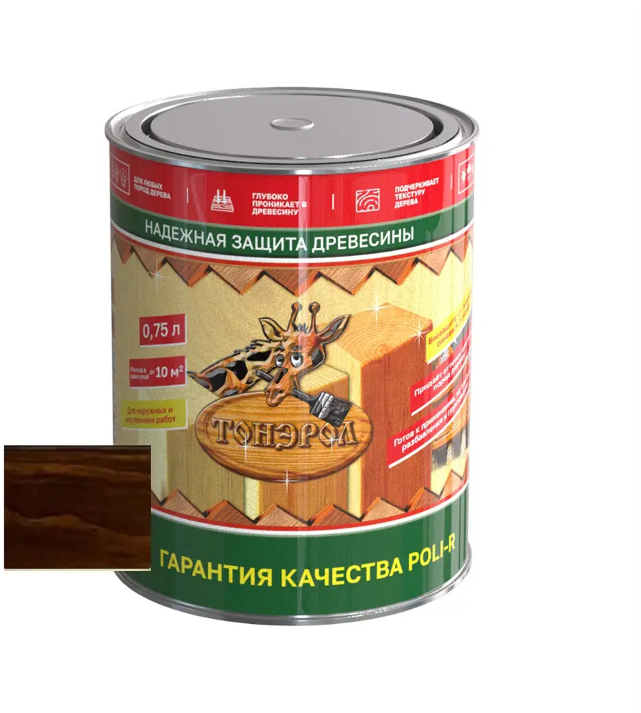 91217455 Пропитка древесины POLI-R 13774 цвет орех 0.75 л STLM-0858045