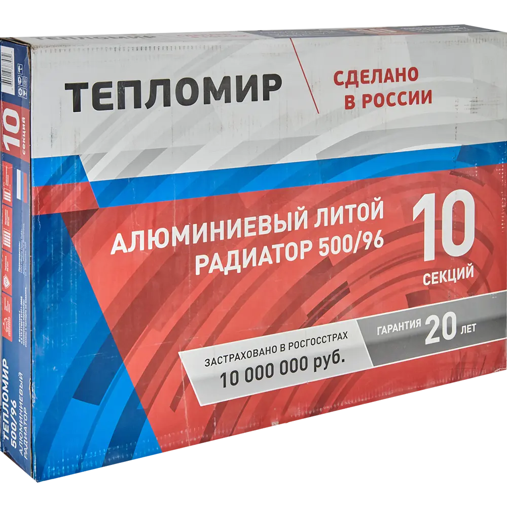 Радиатор Тепломир 500/96 10 секций алюминий белый 15666323 STLM-2019327  - Вид №5