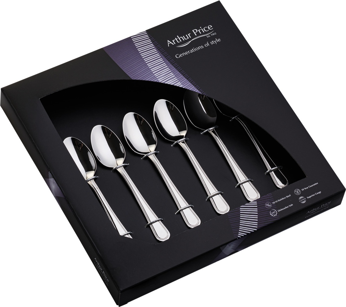 10590002 Arthur Price Набор чайных ложек Arthur Price "Бид", 6шт, п/к Сталь нержавеющая 