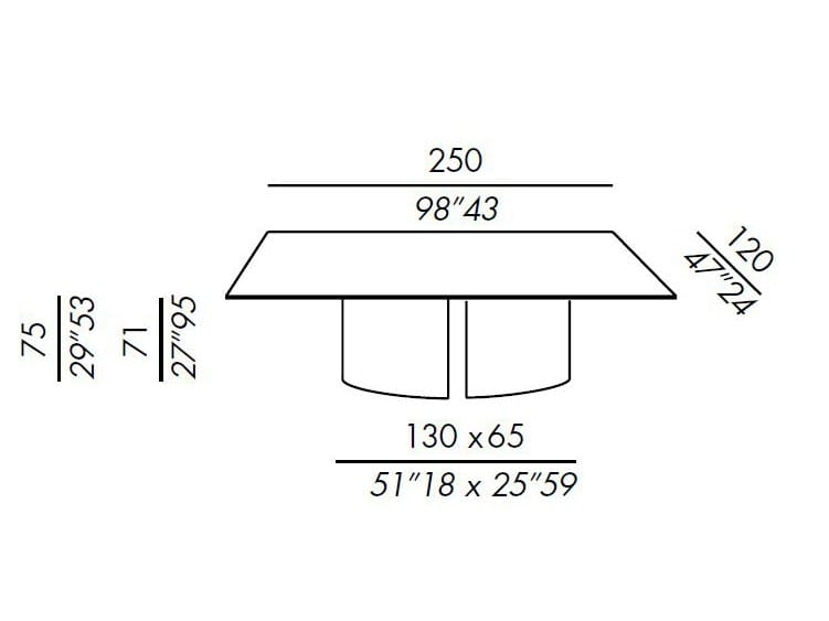 Прямоугольный обеденный стол из латуни Meridiani ARCH-00122867 - Вид №2