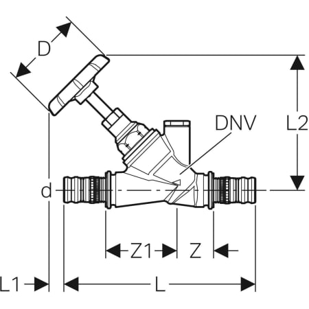 602.032.00.1 Запорный вентиль Geberit Mepla угловой Geberit  - Вид №2