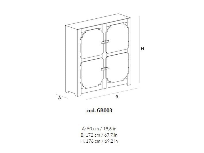 Шкаф из массива дерева с распашными дверцами Lando GIPSY ARCH-00143484 - Вид №3