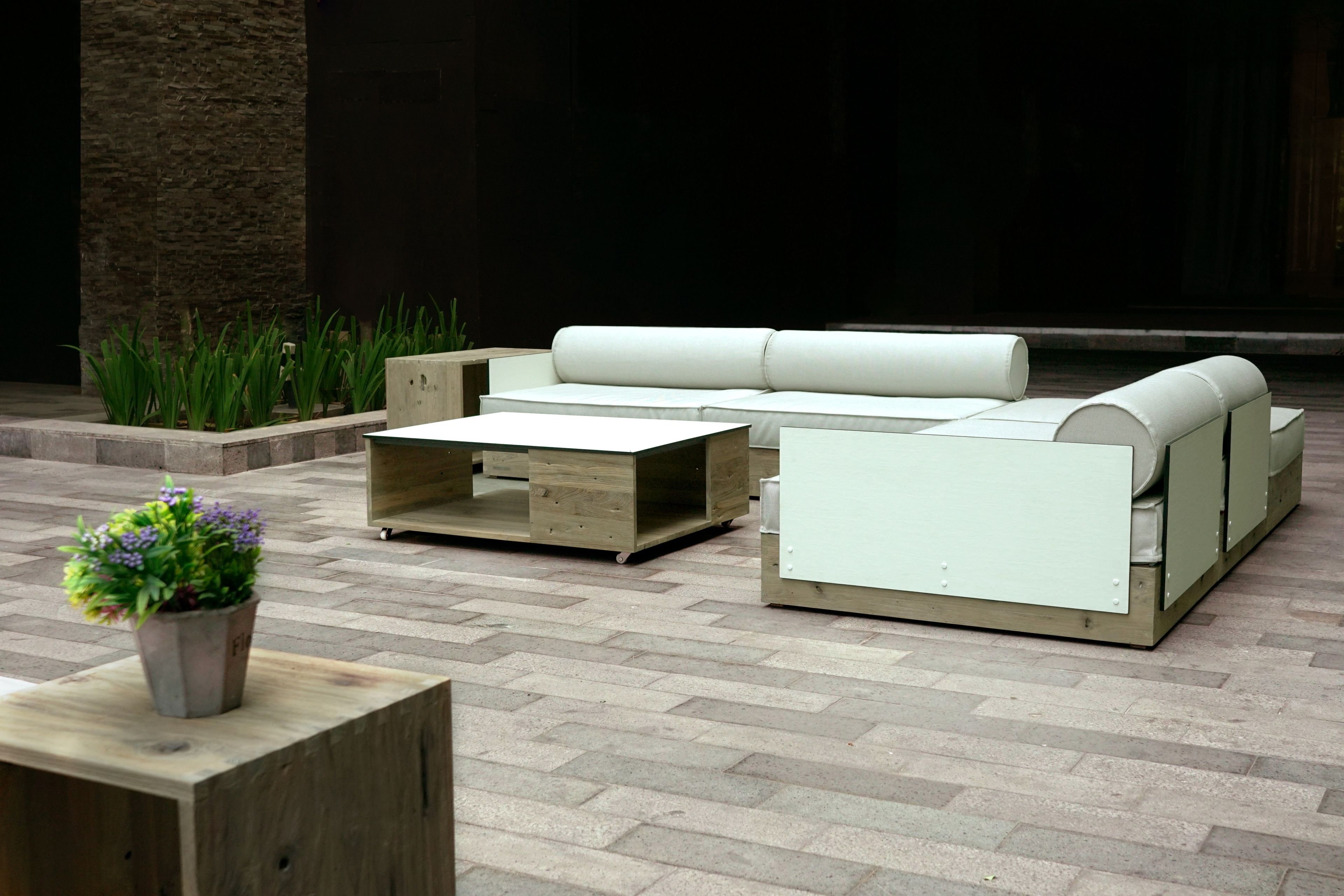 Угловой садовый диван в Sunbrella® MAMAGREEN Aiko ARCH-00036066 - Вид №1