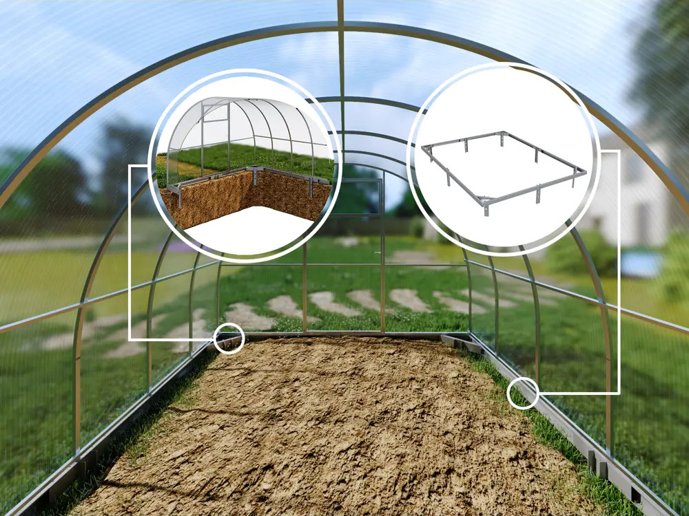 Santreyd Фундамент для теплицы 4x3 м с усиленной стальной конструкцией 89351751