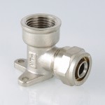 VTm.354.N.002005 Фитинг обжимной – угольник с креплением (водорозетка) Valtec 20 мм х 3/4"  - Вид №1