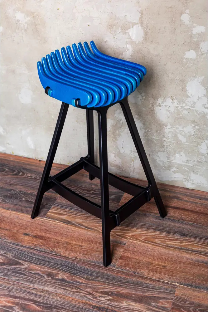 91099923 Барный стул Playwoods Chair 44x75x42 цвет синий STLM-0484085