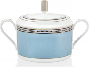 10646036 Noritake Сахарница Noritake "Богарт платиновый" 400мл Фарфор костяной