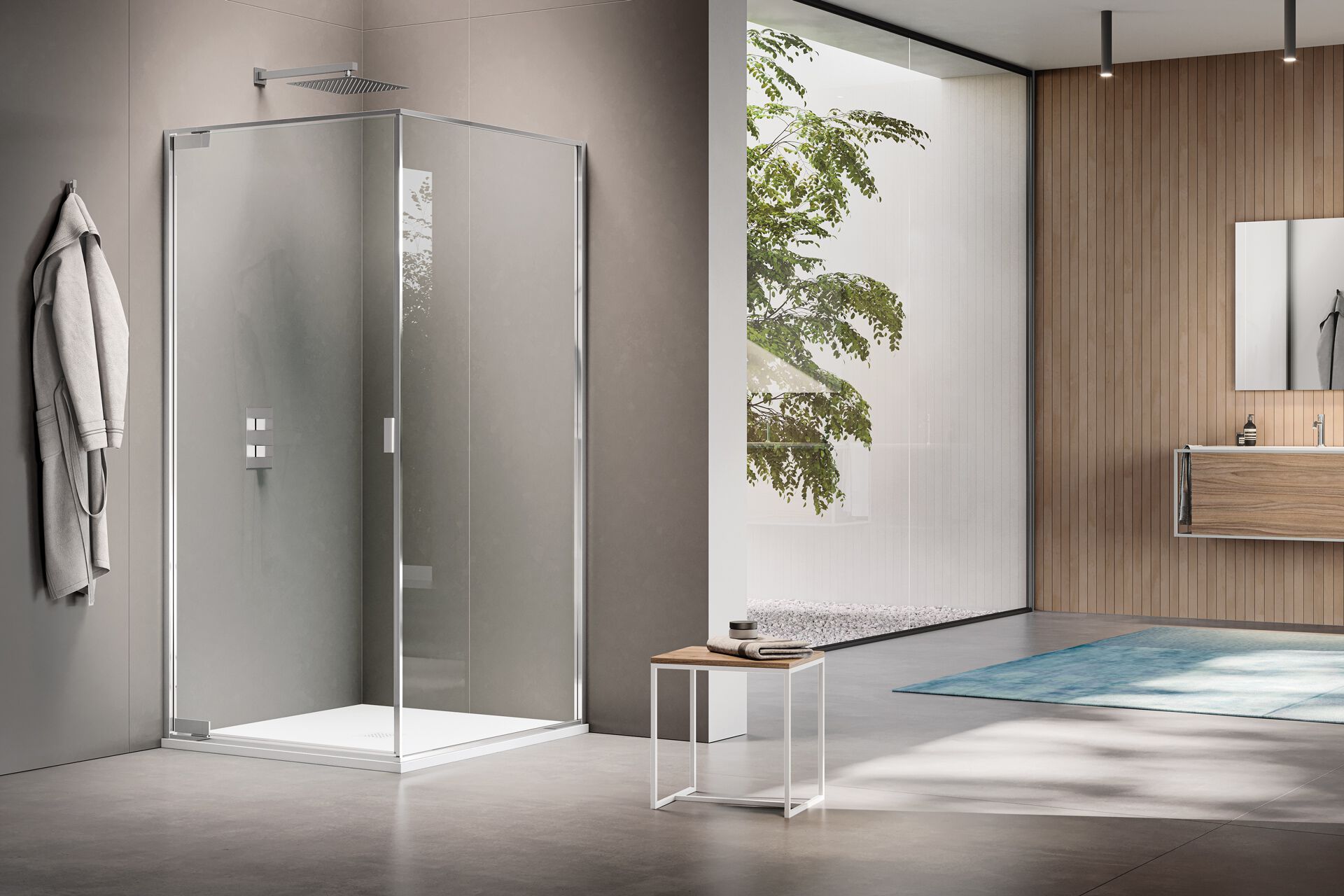 Поворотная поворотная дверь только для угла с фиксированной стеной Samo PYXIS ARCH-00054443 - Вид №2