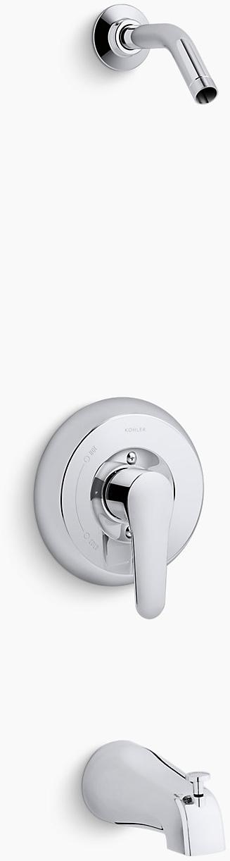 KOHLER Панель для ванны и душа July  Rite-Temp с рычажной ручкой и скользящим изливом, без насадки для душа K-TLS98007-4-CP 