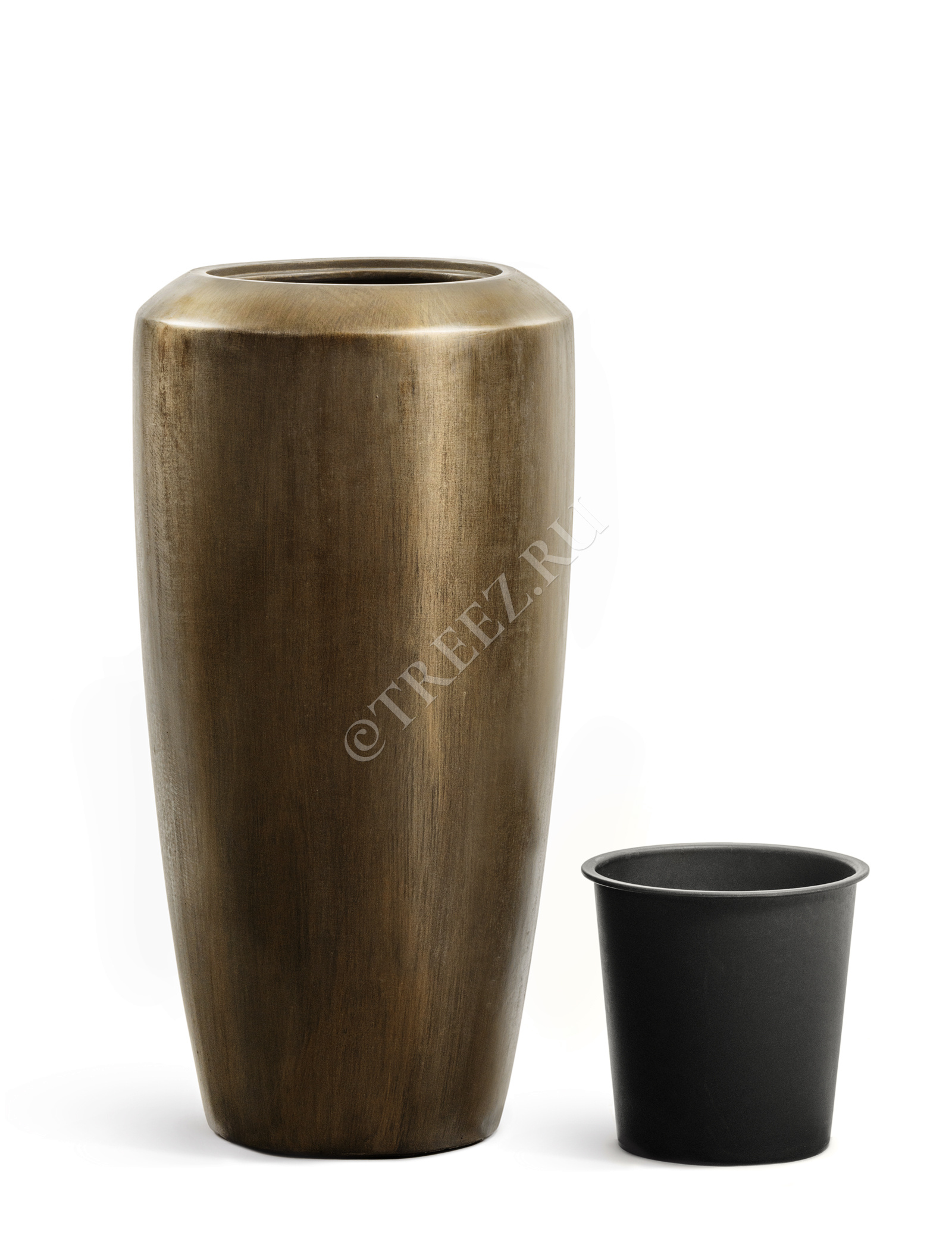 41.3321-07-045-GRP-117 Кашпо  Effectory - серия Metal - Высокий конус Design - Чернёная бронза Цветочная коллекция  - Вид №4