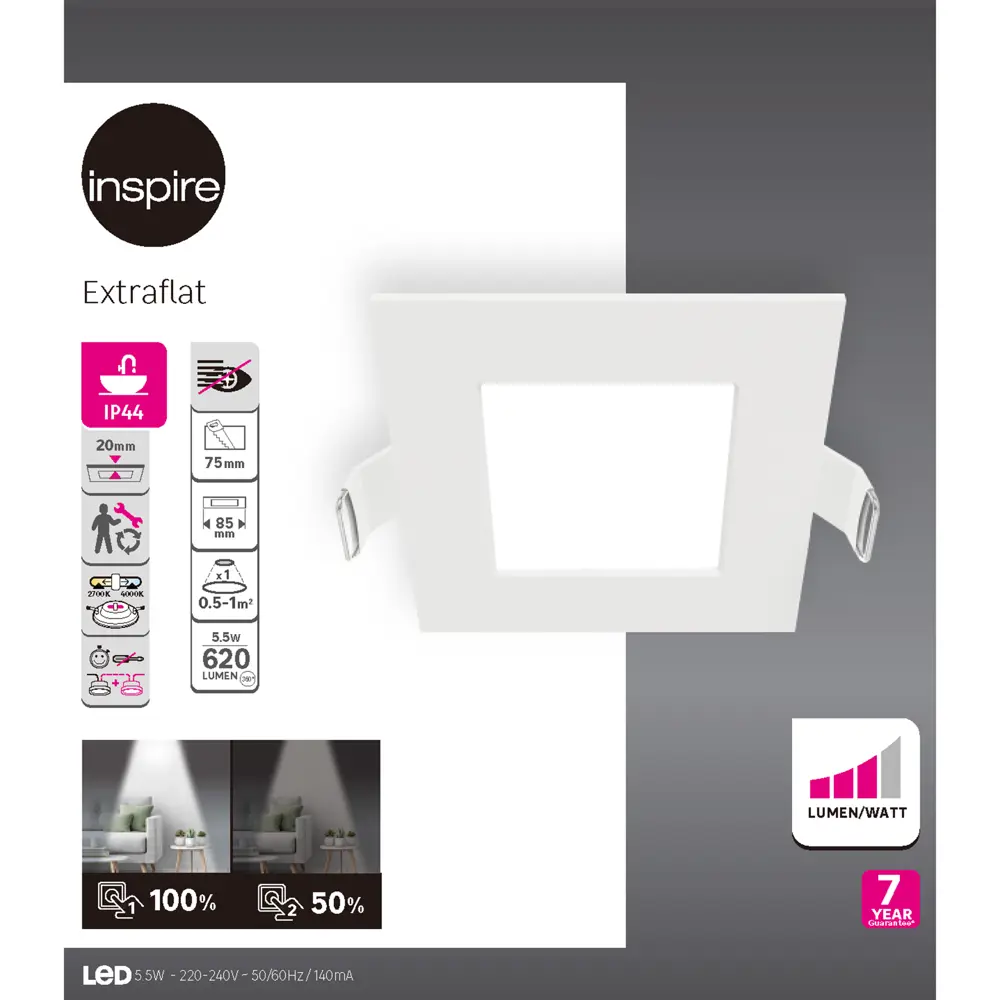 INSPIRE Extraf XS - регулируемый влагозащищенный спот для настенного монтажа 85323786 STLM-0923388 - Вид №4