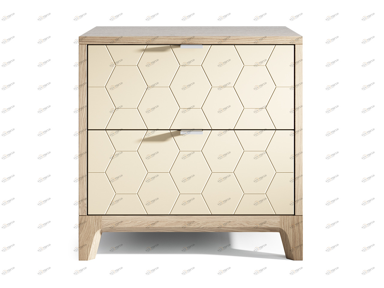 Прикроватная тумбочка дизайнерская с рисунком "Соты" бежевая Case THE IDEA  210322 Бежевый 