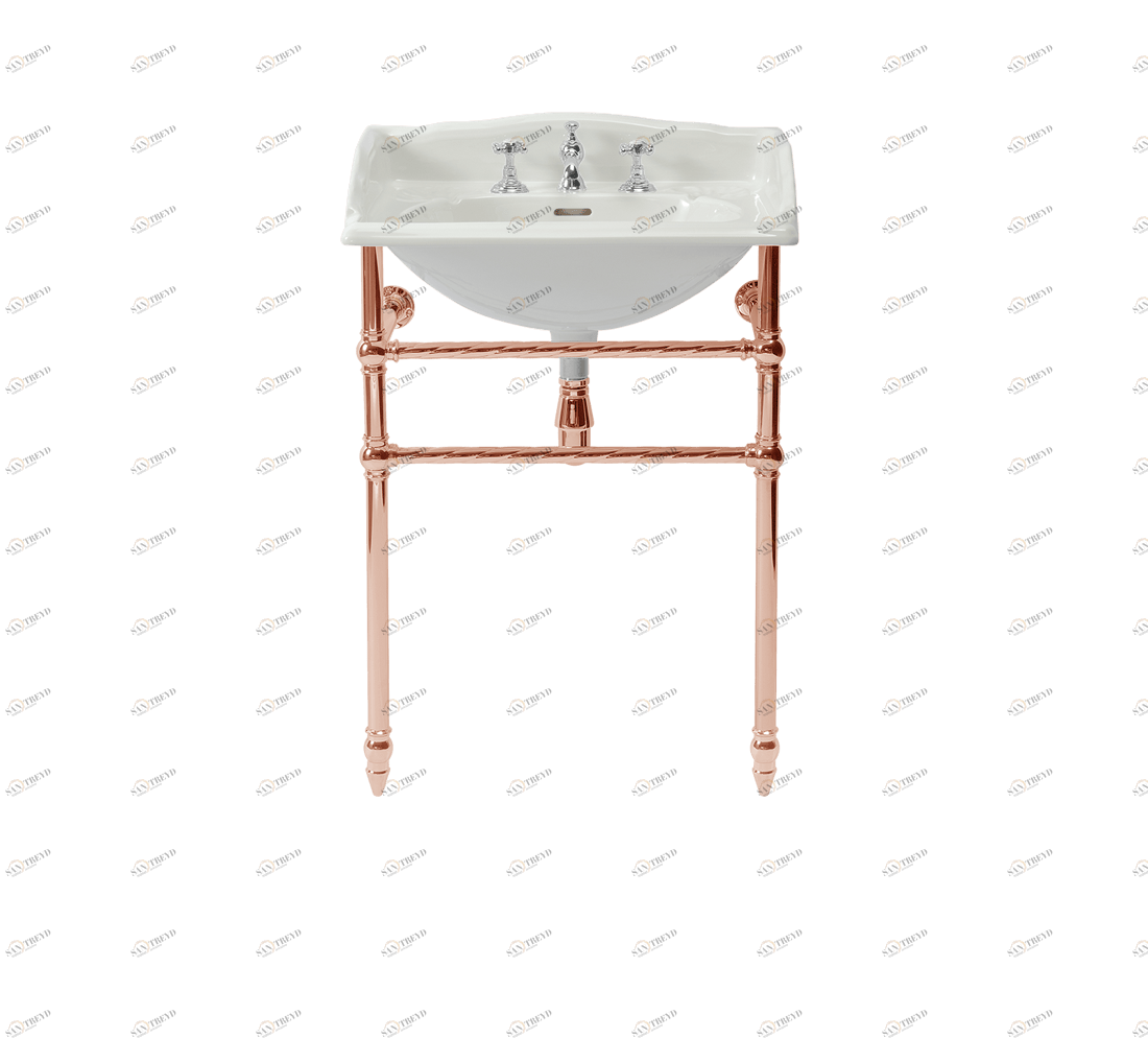 Gentry Home Таз большой белый Victorian Розовое золото GH100731