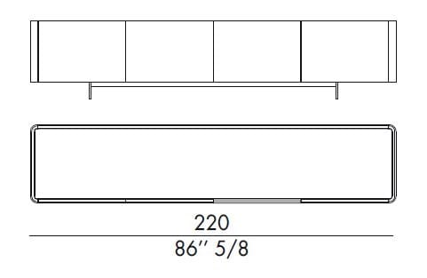 Низкий кожаный ТВ-шкаф с распашными дверцами EFORMA ALMA ARCH-00103670 - Вид №3