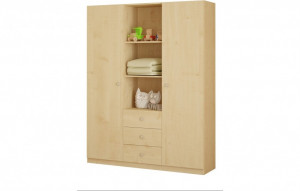 vpk-0001632.30 Шкаф трехсекционный Polini kids Simple, натуральный ВПК (Тополь)