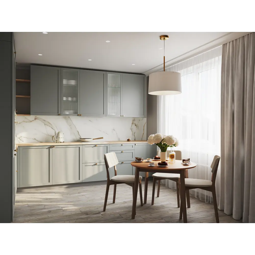 Фальшпанель Konsensa Кинель для кухни серо-зеленого цвета 89398719 STLM-1566058 - Вид №9