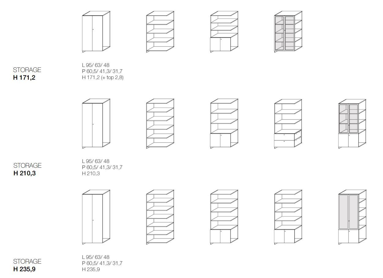 Отдельно стоящий модульный офисный книжный шкаф Citterio программа 3 ARCH-00095022 - Вид №3