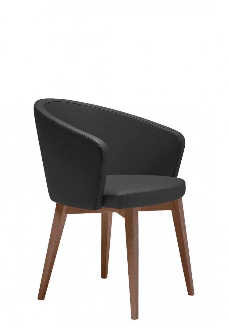 Kicca 571 Кресло с каркасом из древесины бука, 4 ножки. Сиденье и спинка мягкие. Et al. Kicca - Вид №3