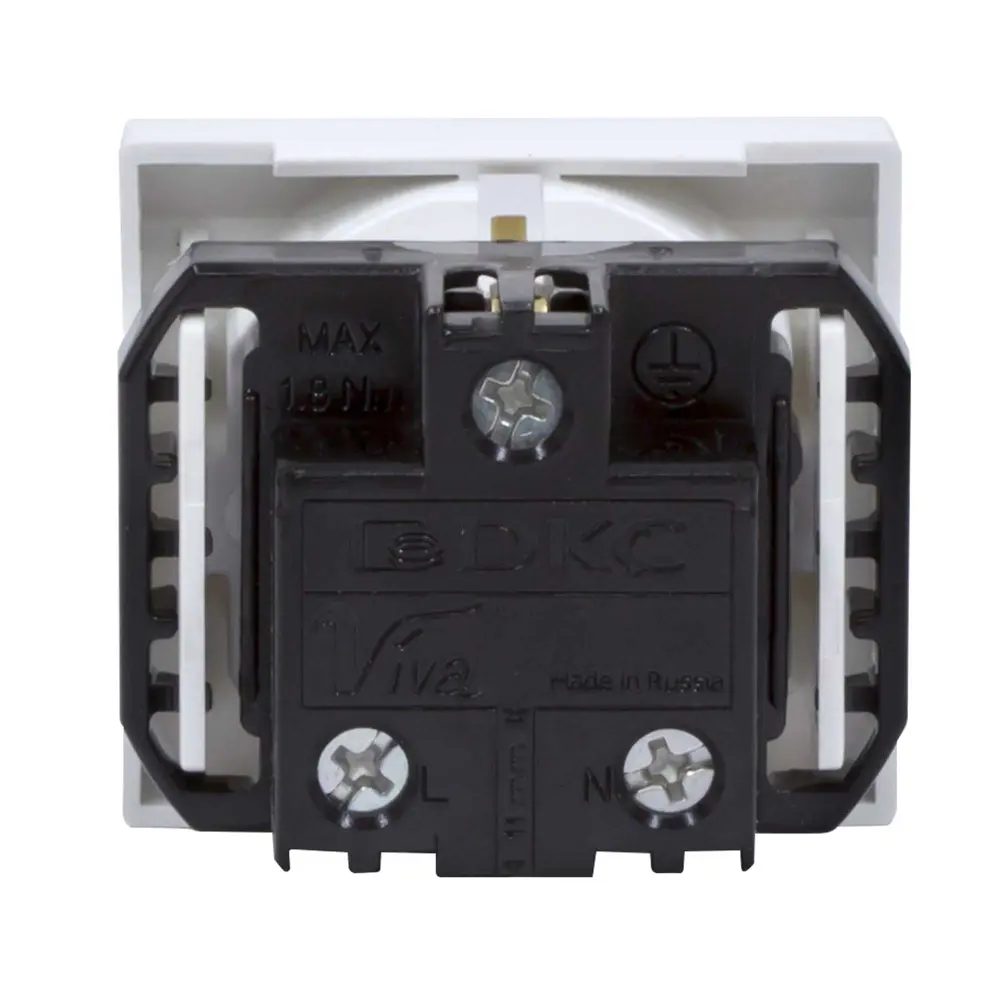 Розетка встраиваемая DKC Viva с заземлением со шторками цвет белый STLM-2101145 - Вид №2