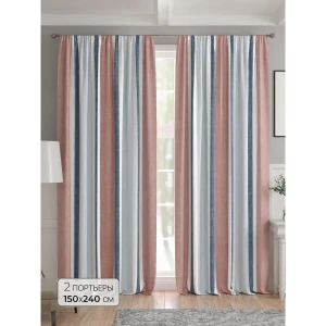 91799623 Комплект штор 2 шт на ленте Comfy Way Базовая Коллекция CW521258 150x240 см жаккард цвет синий STLM-1070548