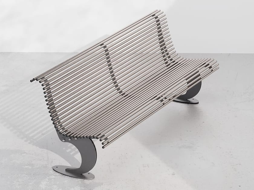 Скамья из нержавеющей стали со спинкой DIMCAR ARCH-00083776